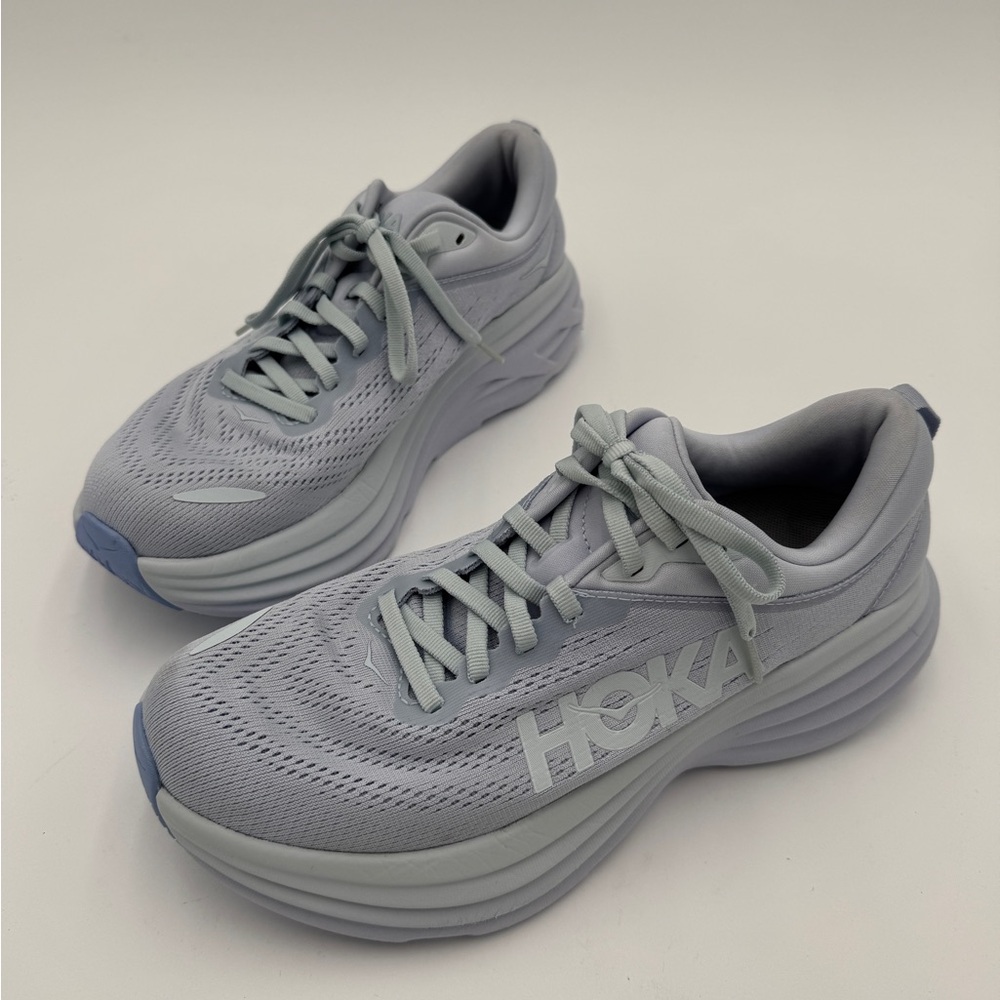 NEW Hoka One One Bondi 8 Women’s Running Shoes Ether Illusion Purple Size 8 - Picture 2 of 9